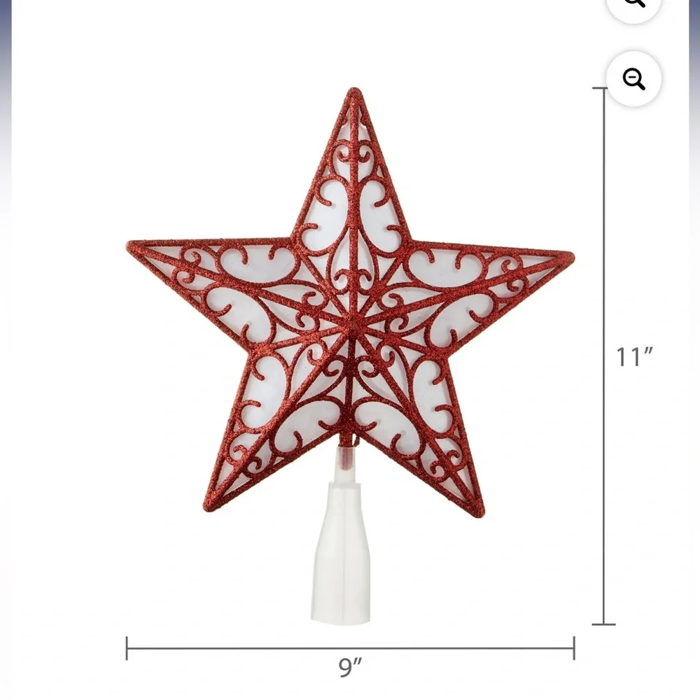LED Star Christmas Tree Topper red battery operated NEW NWT Xmas holiday time